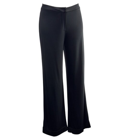 Ann Taylor Women's Wide-Leg Black Pants Stretch Rayon Polyester  Spandex Size 6 - Picture 1 of 12
